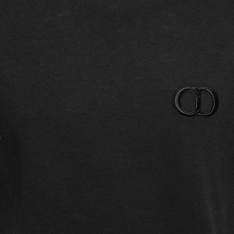Pre Owned Dior Homme Black CD Icon Embroidered Cotton Relaxed Fit T-Shirt S