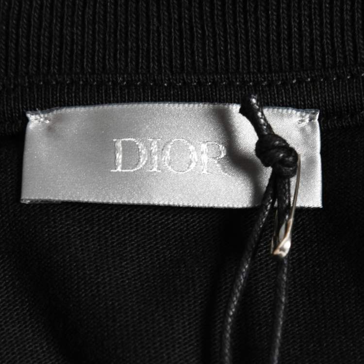 Pre Owned Dior Homme Black CD Icon Embroidered Cotton Relaxed Fit T-Shirt S