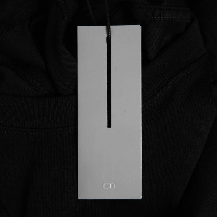 Pre Owned Dior Homme Black CD Icon Embroidered Cotton Relaxed Fit T-Shirt S
