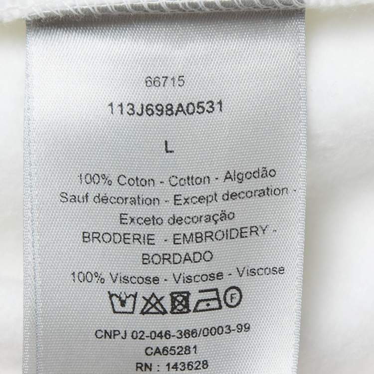 Pre Owned Dior Homme White CD Icon Cotton Hooded Sweatshirt L