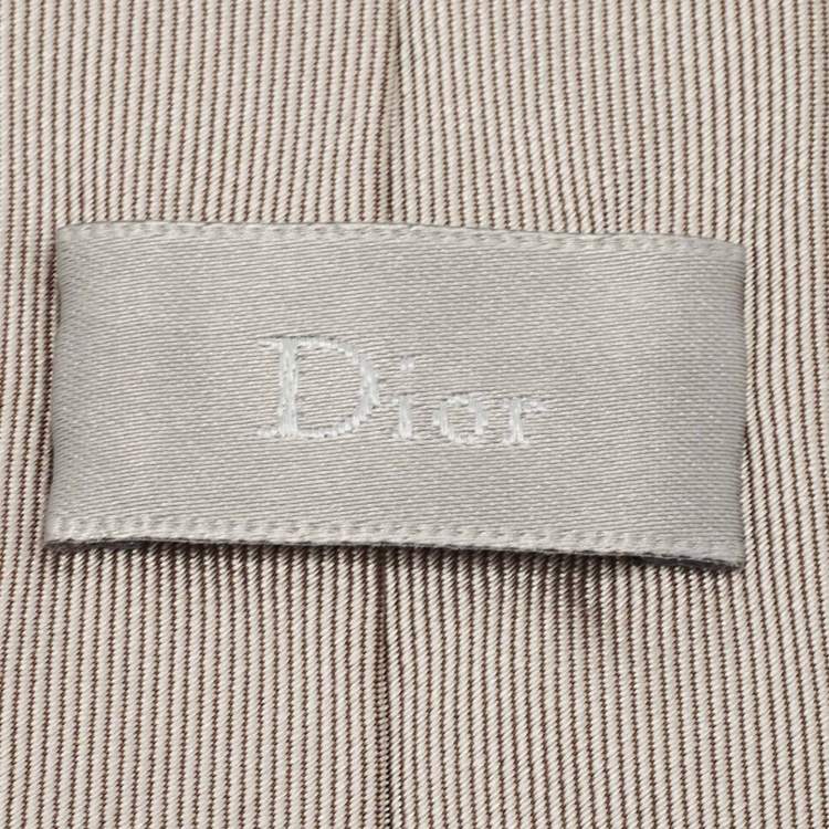 Pre Owned Dior Homme Grey Silk Skinny Tie 