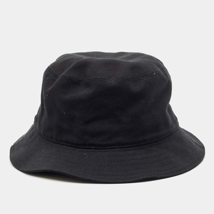 Pre Owned Dior Homme Black Cotton Bucket Hat L