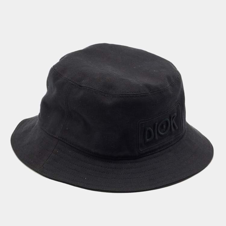 Pre Owned Dior Homme Black Cotton Bucket Hat L