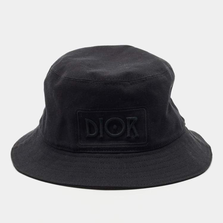 Pre Owned Dior Homme Black Cotton Bucket Hat L