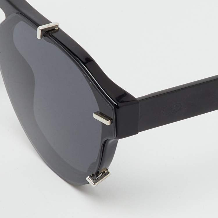 Pre Owned Dior Homme Black/Grey BlackTie254S Oval Sunglasses
