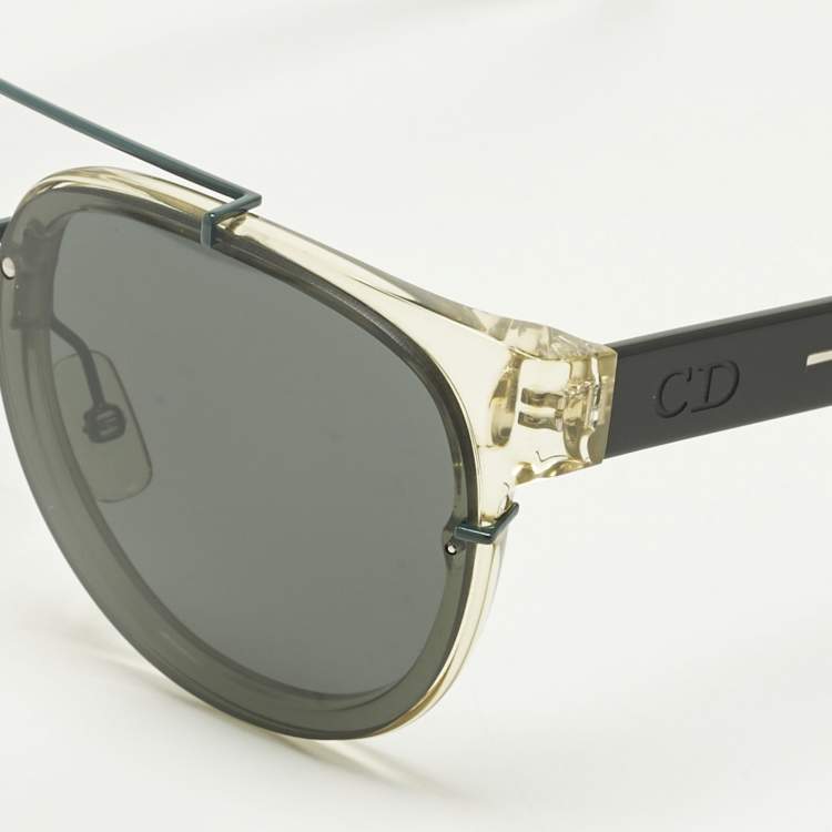 Pre Owned Dior Homme Black/Green BlackTie 143S Aviator Sunglasses