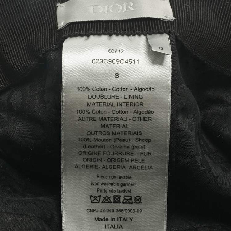 Pre Owned Dior Homme Black Logo Embroidered Cotton Baseball Cap S