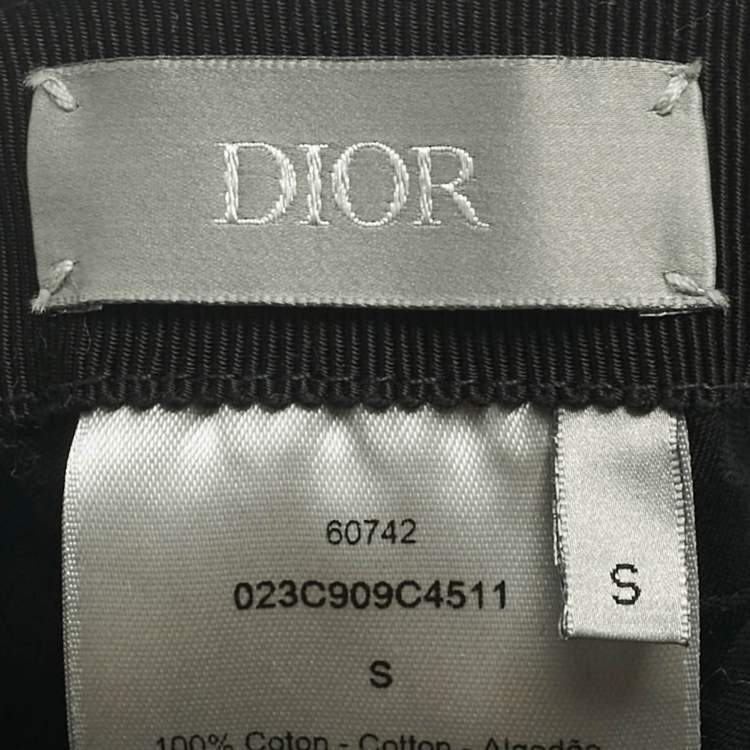 Pre Owned Dior Homme Black Logo Embroidered Cotton Baseball Cap S