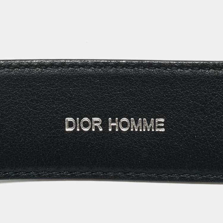 Pre Owned Dior Homme Buckle 95CM Belt Black Snakeskin 