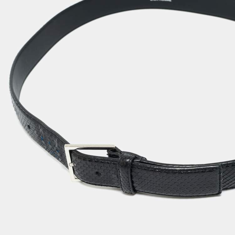 Pre Owned Dior Homme Buckle 95CM Belt Black Snakeskin 