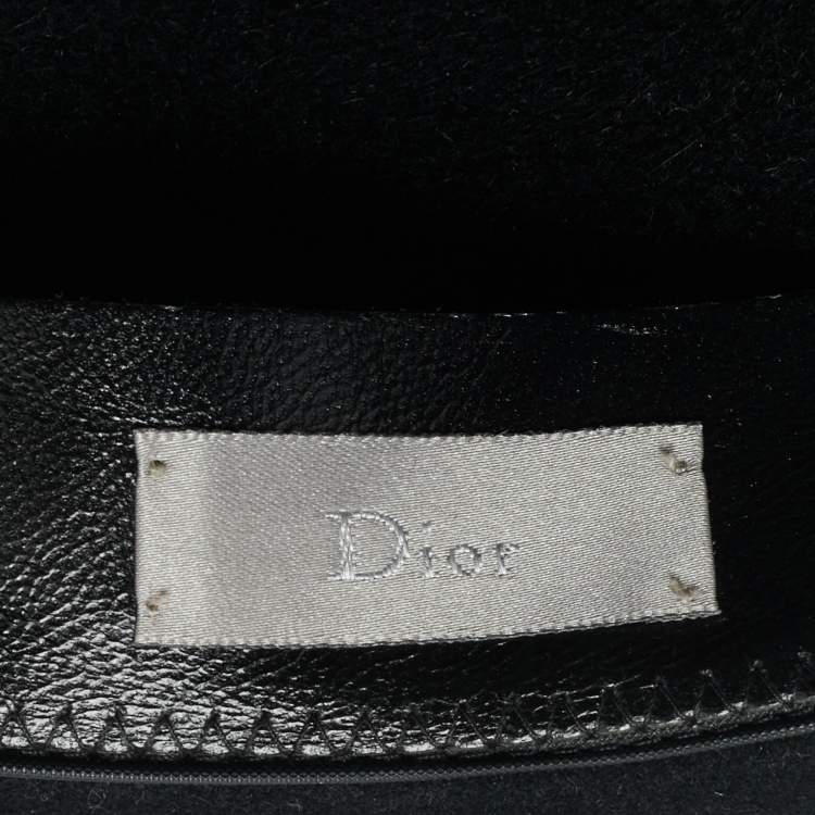 Pre Owned Dior Homme Black Fur Felt Fedora Hat Size 61