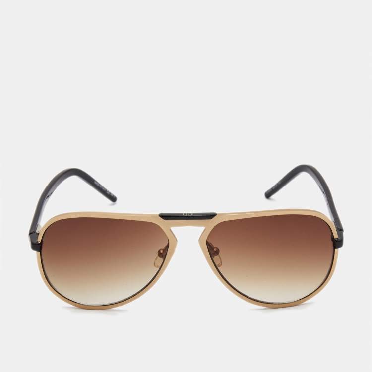 Pre Owned Dior Homme Brown/Black Gradient AL13.6 Aviator Sunglasses