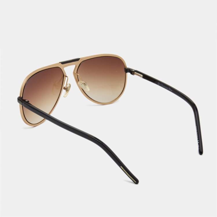 Pre Owned Dior Homme Brown/Black Gradient AL13.6 Aviator Sunglasses