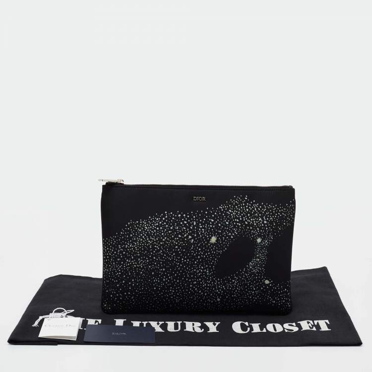 Pre Owned Dior X Peter Doig Black Nylon Invitation Pouch