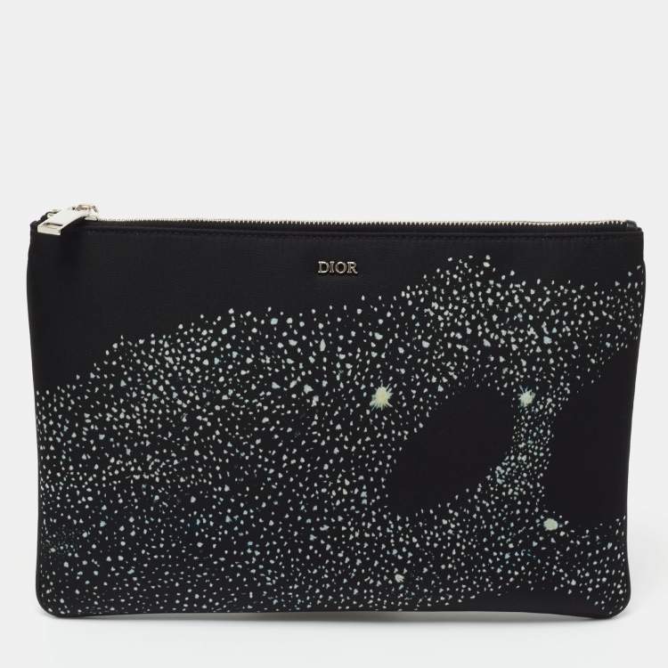 Pre Owned Dior X Peter Doig Black Nylon Invitation Pouch