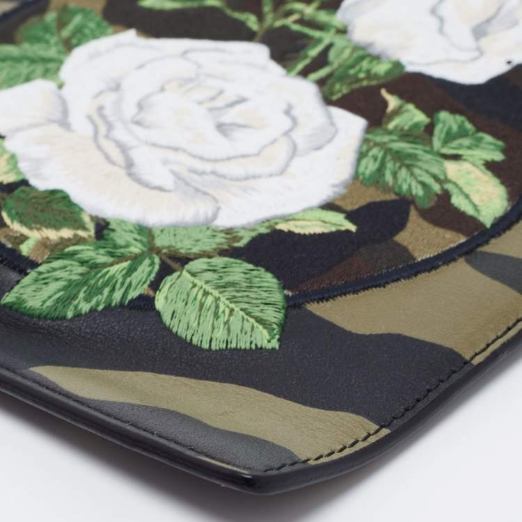 Pre Owned Dior Homme Green Camouflage Leather Zip Pouch