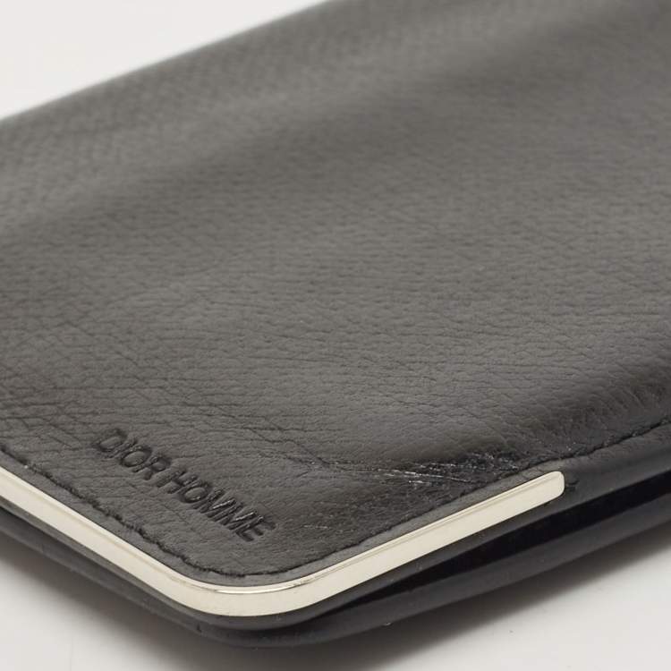 Pre Owned Dior Homme Black Leather Bifold Wallet