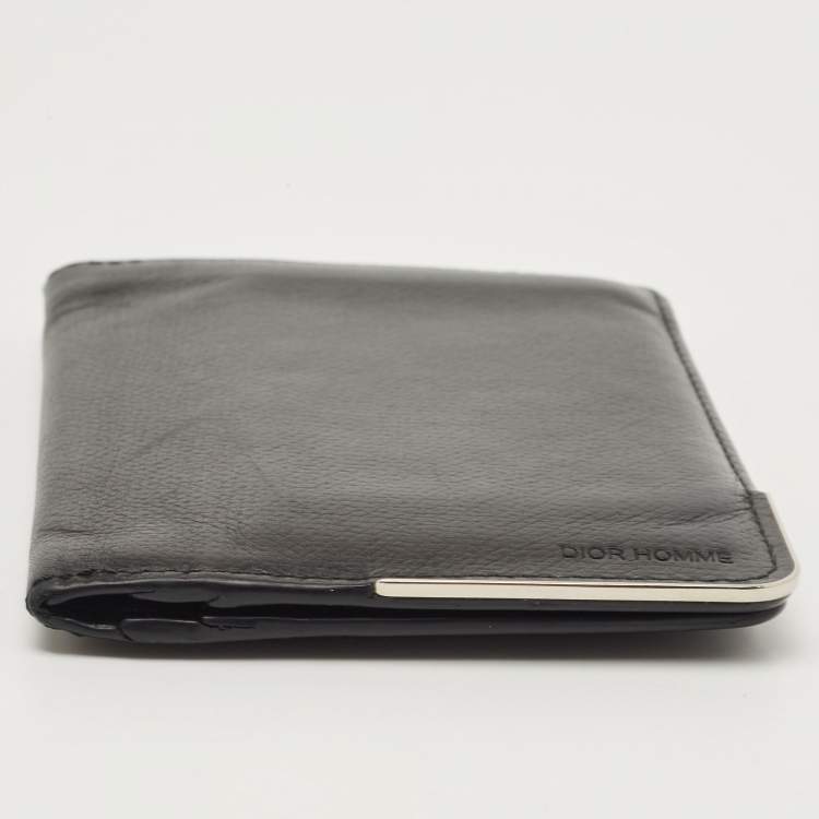Pre Owned Dior Homme Black Leather Bifold Wallet