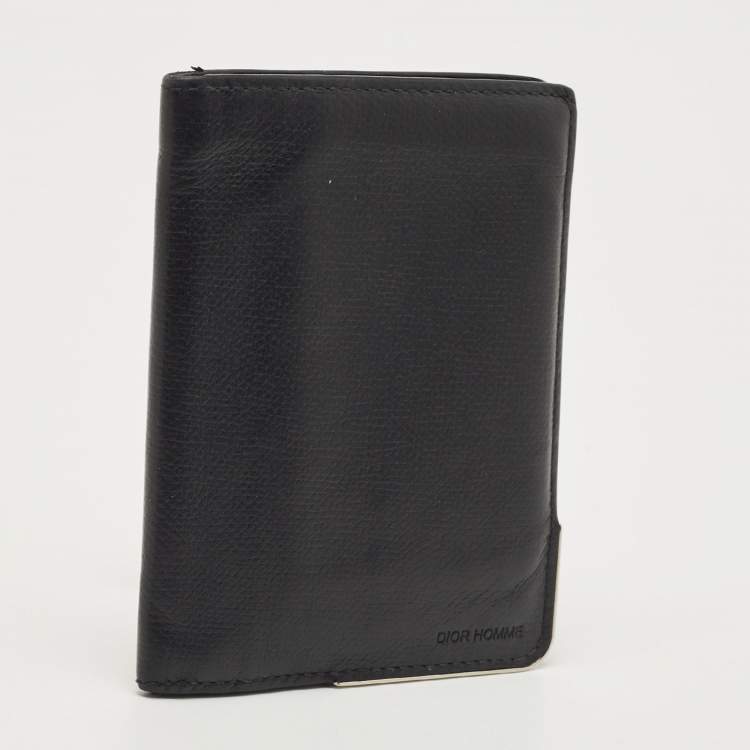 Pre Owned Dior Homme Black Leather Bifold Wallet