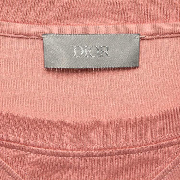 Pre Owned Dior Homme X Travis Pink Printed Cotton T-Shirt XS