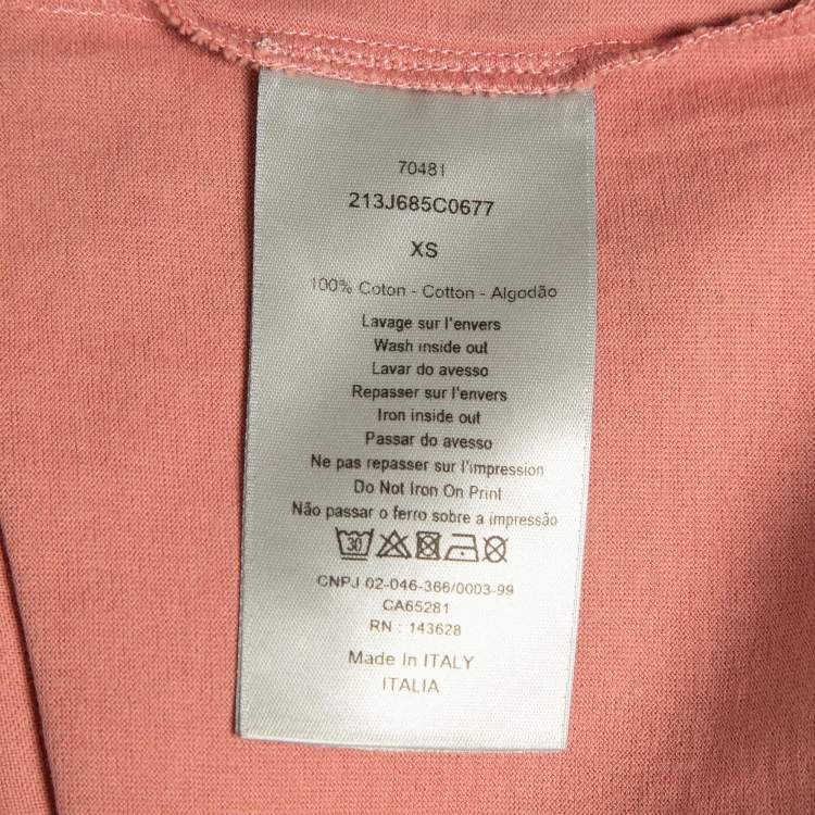 Pre Owned Dior Homme X Travis Pink Printed Cotton T-Shirt XS