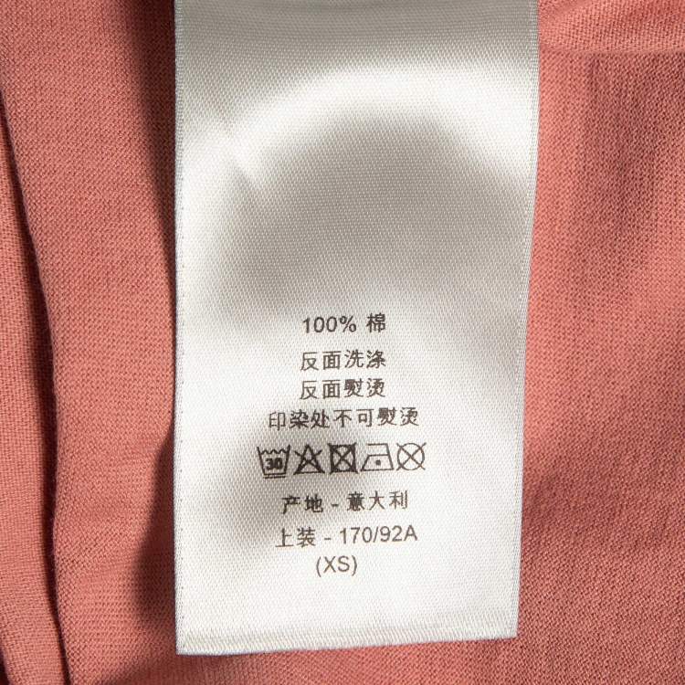 Pre Owned Dior Homme X Travis Pink Printed Cotton T-Shirt XS