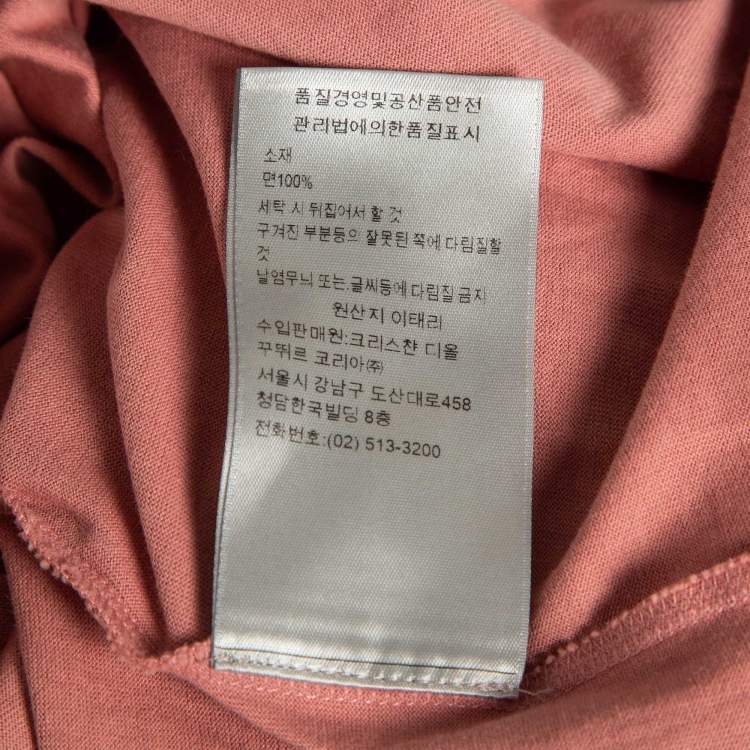 Pre Owned Dior Homme X Travis Pink Printed Cotton T-Shirt XS