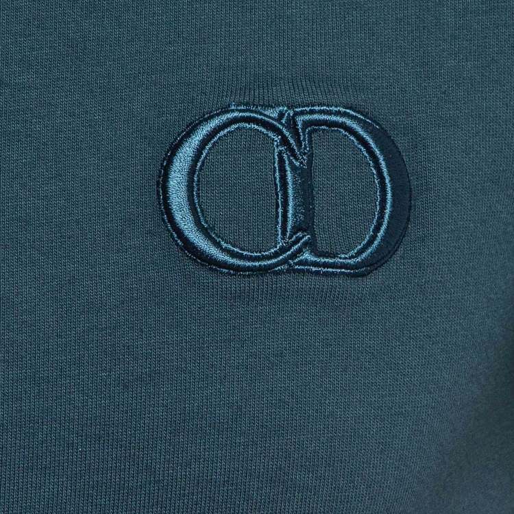 Pre Owned Dior Homme Teal Blue CD Icon Cotton T-Shirt XS