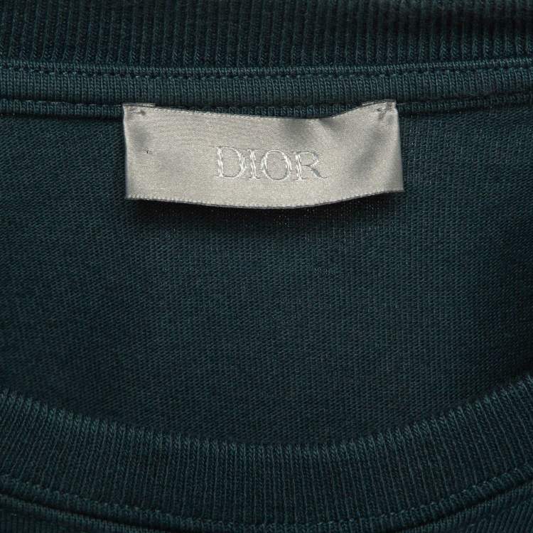 Pre Owned Dior Homme Teal Blue CD Icon Cotton T-Shirt XS