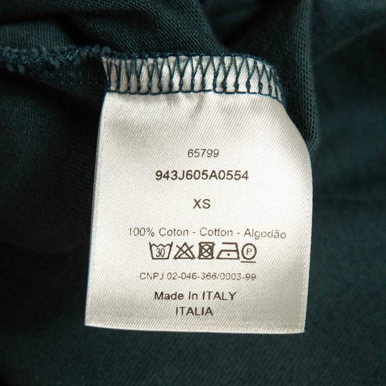 Pre Owned Dior Homme Teal Blue CD Icon Cotton T-Shirt XS