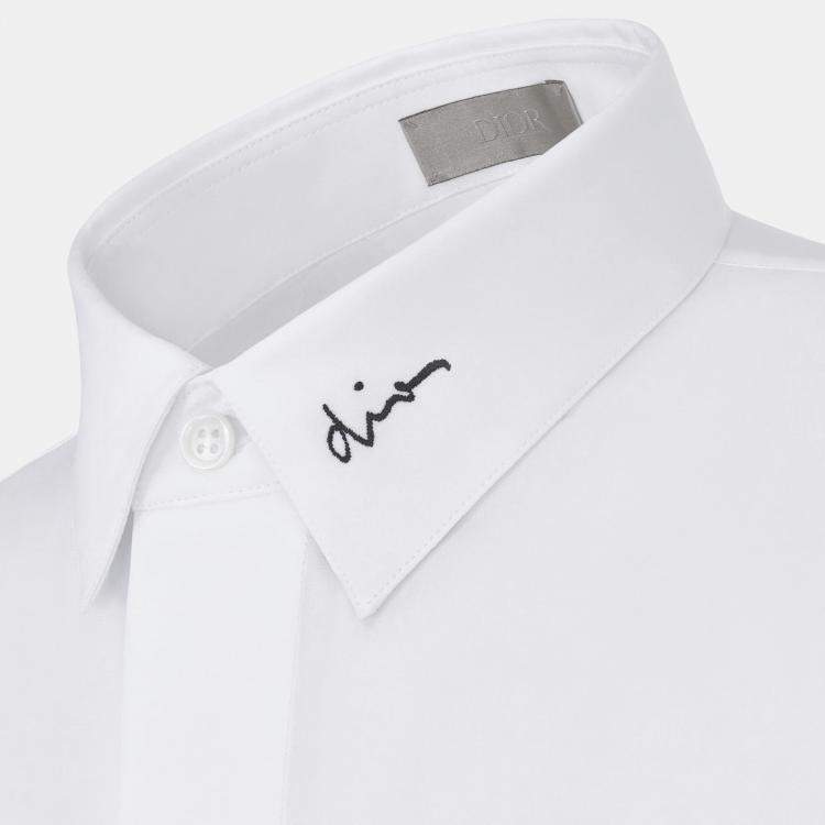 Pre Owned Dior Homme White Poplin Long Sleeve Shirt S