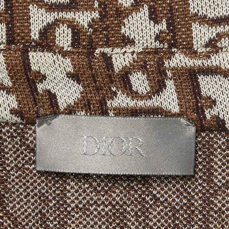 Pre Owned Dior Homme Brown Oblique Cotton Knit Shirt XXXL
