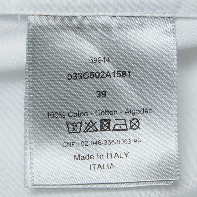 Pre Owned Dior Homme X Air Jordan White Logo Print Cotton Shirt M