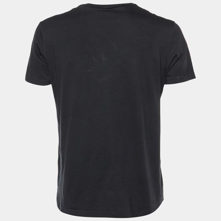 Pre Owned Dior Homme Black Bee Embroidered Cotton Knit T-Shirt M