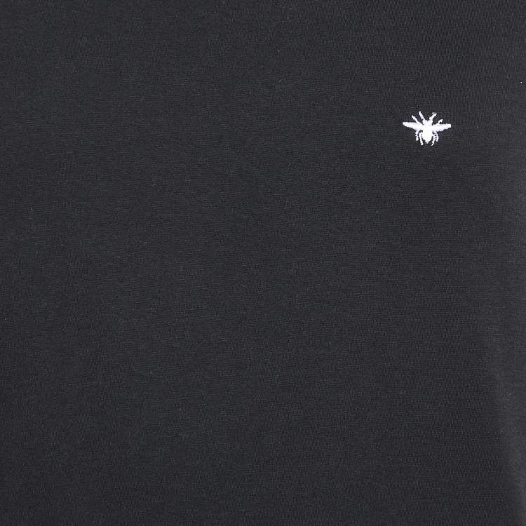 Pre Owned Dior Homme Black Bee Embroidered Cotton Knit T-Shirt M
