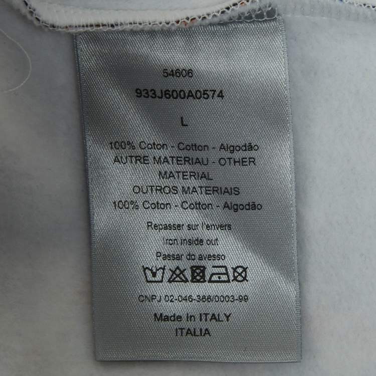 Pre Owned Dior Homme X Sorayama Blue Printed Cotton Knit Hoodie L