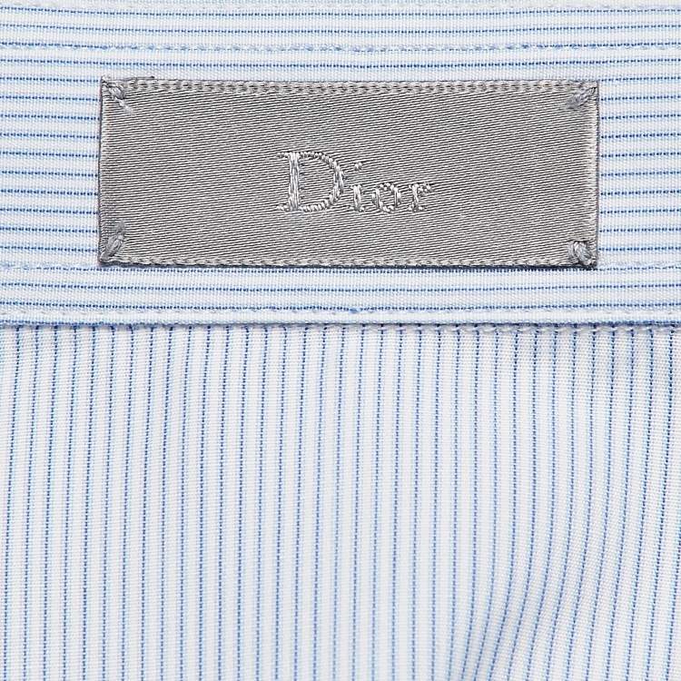 Pre Owned Dior Homme Blue Pinstripe Cotton Buttoned Up Shirt L