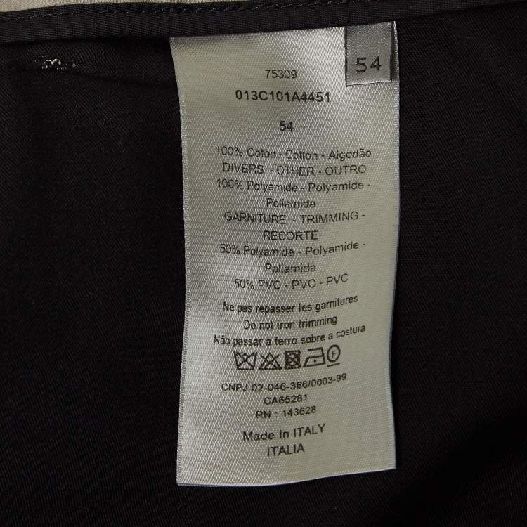 Pre Owned Dior Homme Grey Cotton Velcro Applique Cargo Pants XXL