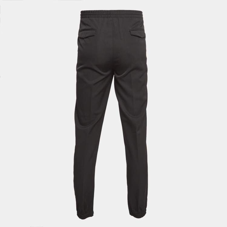 Pre Owned Dior Homme Black Gabardine Jogger Pants XXL