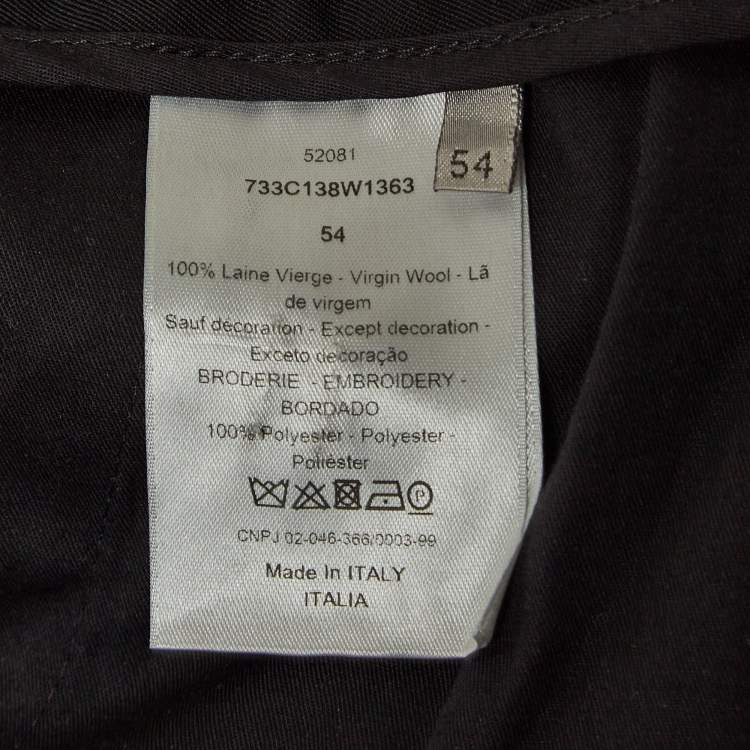 Pre Owned Dior Homme Black Gabardine Jogger Pants XXL