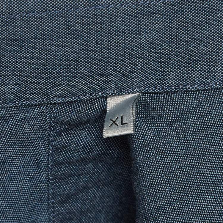 Pre Owned Dior Homme Blue Cotton Zip-Up Shirt XL