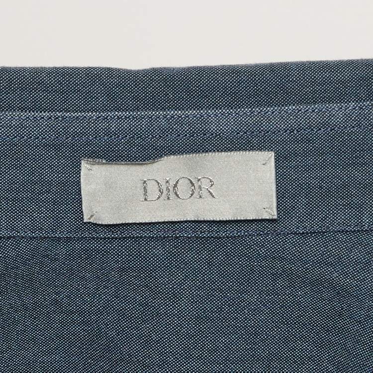 Pre Owned Dior Homme Blue Cotton Zip-Up Shirt XL