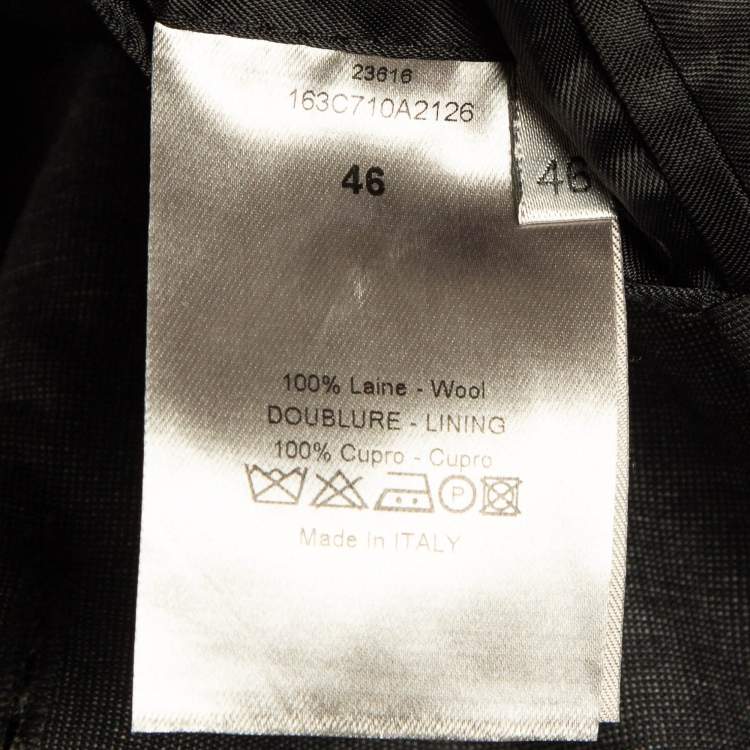 Pre Owned Dior Home Grey Wool Single Breasted Pants Suit S