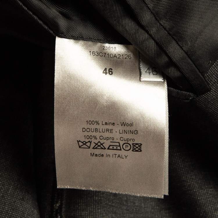 Pre Owned Dior Home Grey Wool Single Breasted Pants Suit S