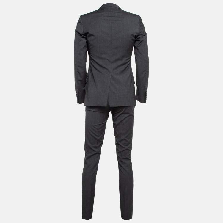 Pre Owned Dior Home Grey Wool Single Breasted Pants Suit S