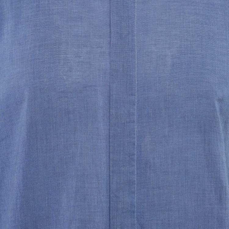 Pre Owned Dior Homme Blue Cotton Button Front Shirt L