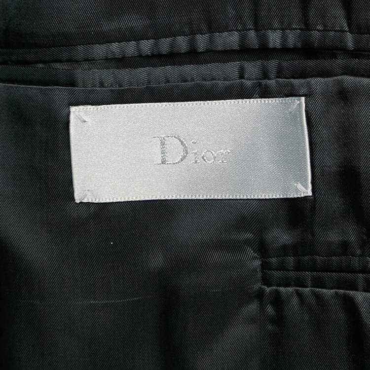 Pre Owned Dior Homme Navy Blue Gabardine Single Breasted Pants Suit XL 