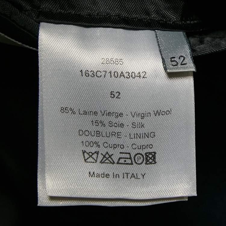 Pre Owned Dior Homme Navy Blue Gabardine Single Breasted Pants Suit XL 
