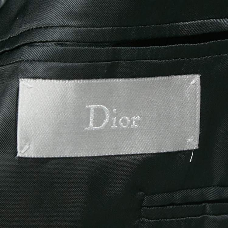 Pre Owned Dior Home Grey Cashmere Felt Coat L
