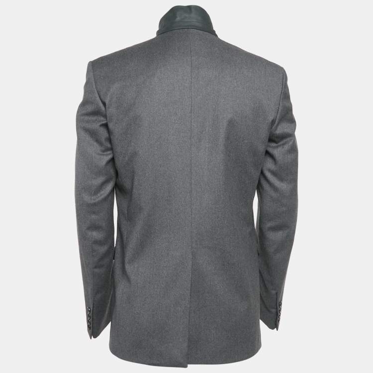 Pre Owned Dior Home Grey Cashmere Felt Coat L